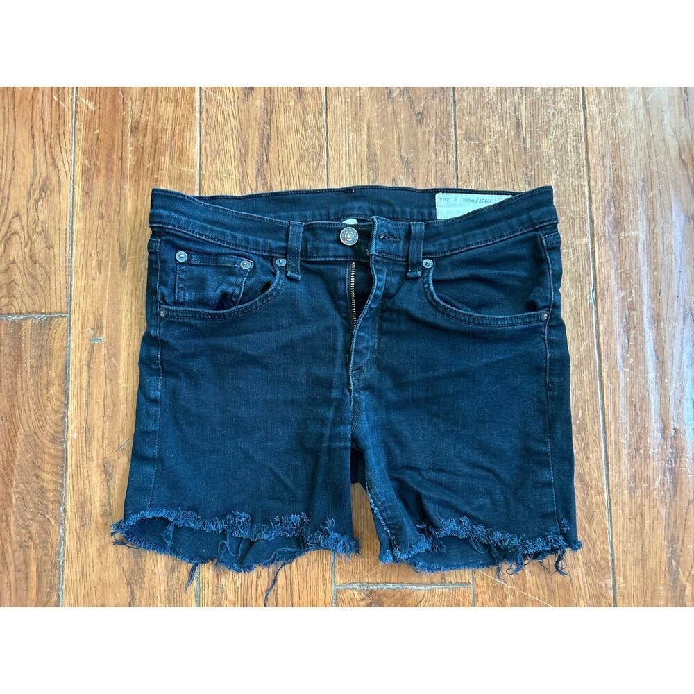 Rag & Bone Jean Cutoff Black Denim Shorts Coal Color